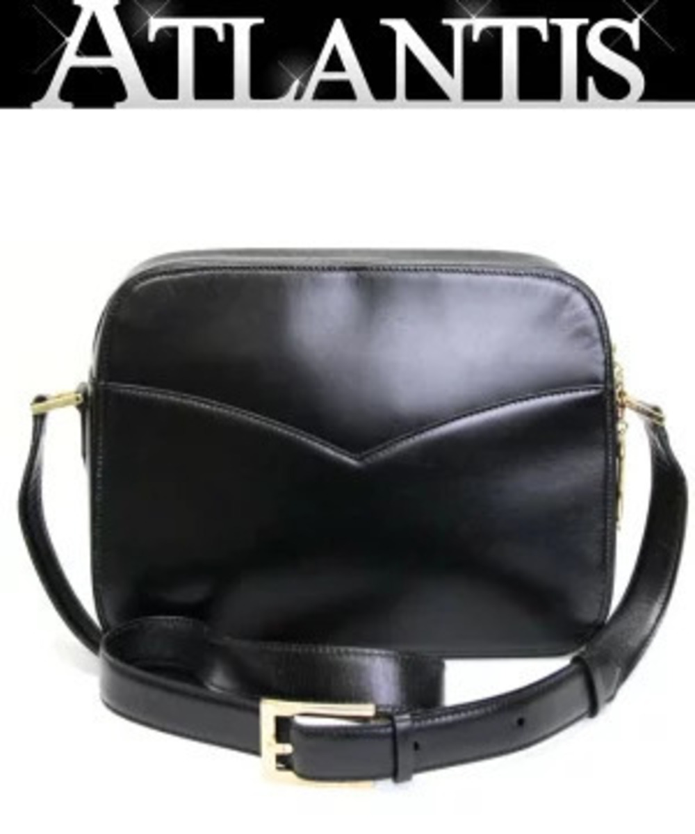 Saint Laurent Yves Leather Shoulder Bag Black
